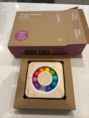 NIB Lovevery regulate and calm breathing Rainbow Bead Spinner Wooden